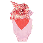 Body Lilas à Imprimé Cœurs Rouges