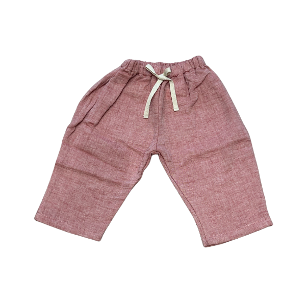 Raspberry Muslin Baby Trousers