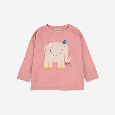 T-shirt enfant T-shirt rose manches longues éléphant Bobo Choses 