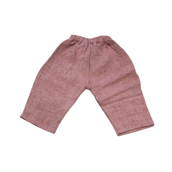 Raspberry Muslin Baby Trousers