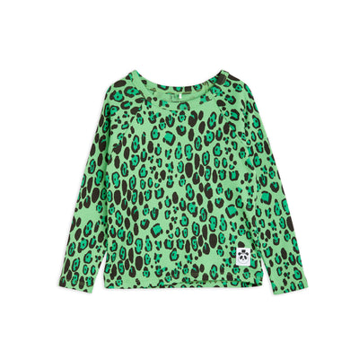 T-shirt enfant T-shirt manches longues vert imprimé léopard Mini Rodini