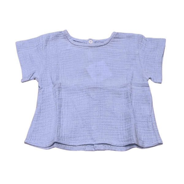 Lilac baby muslin short-sleeved T-shirt