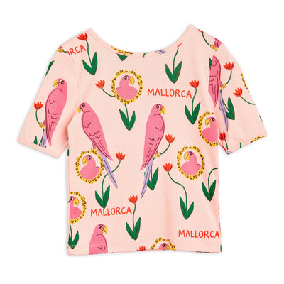 t-shirt enfants mini rodini t-shirt ballet rose perroquets 