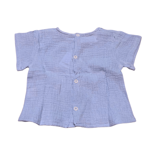 Lilac baby muslin short-sleeved T-shirt