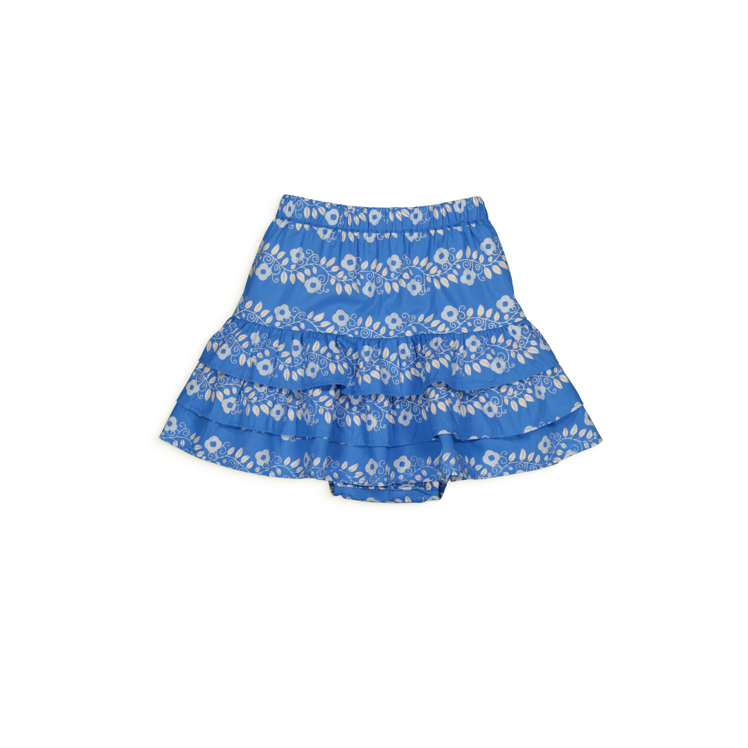 Short ruffled skirt with Bloomer Léa Farandole Blue