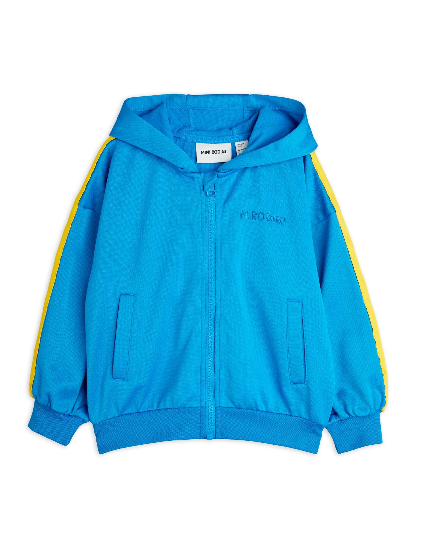 Blue zipped vest with yellow band