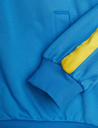 Blue zipped vest with yellow band