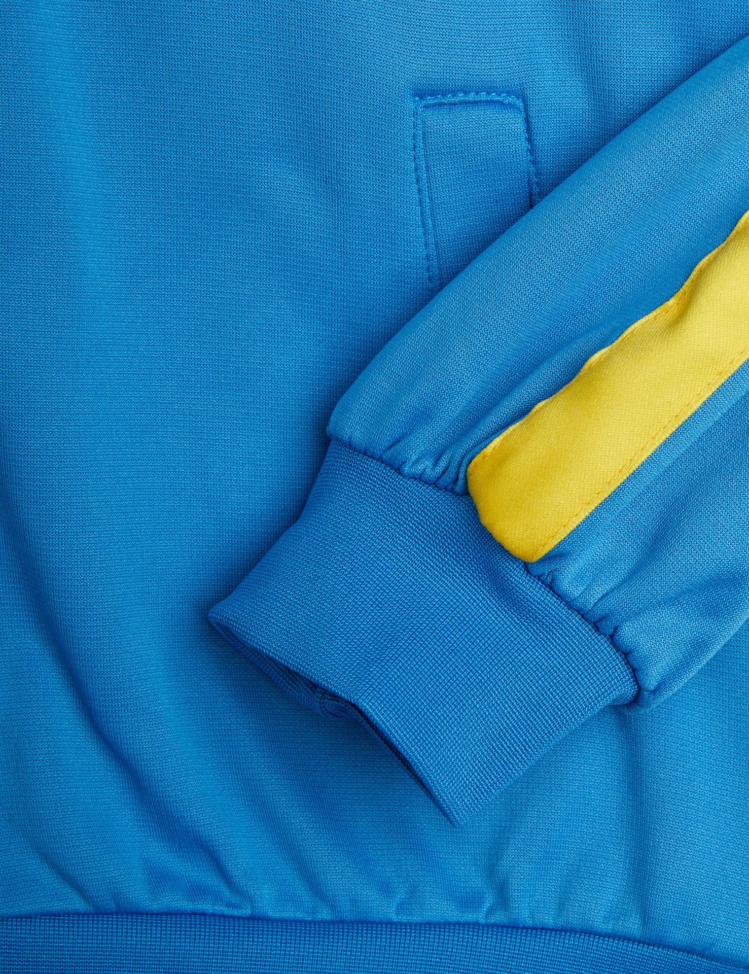 Blue zipped vest with yellow band