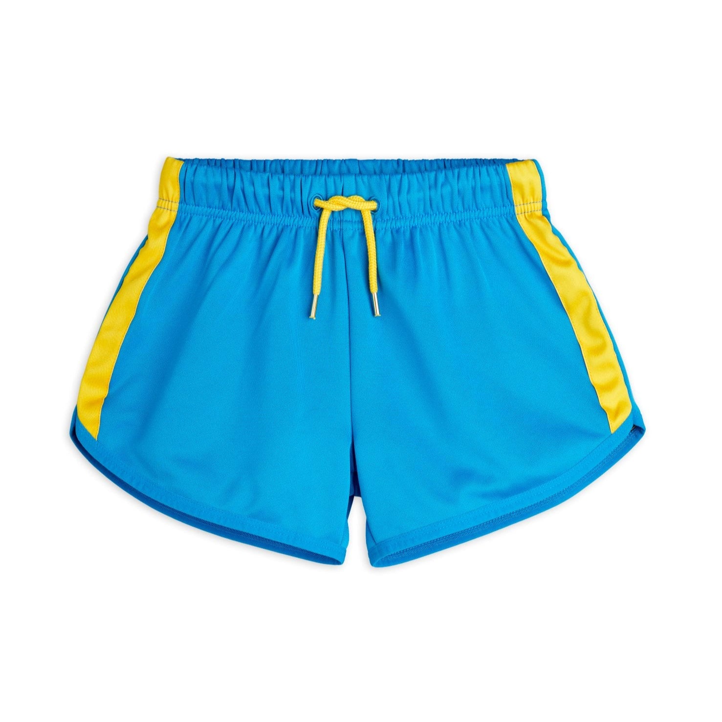Blue shorts with yellow strip