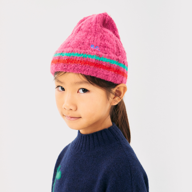 Pink Stripe Baby Hat 