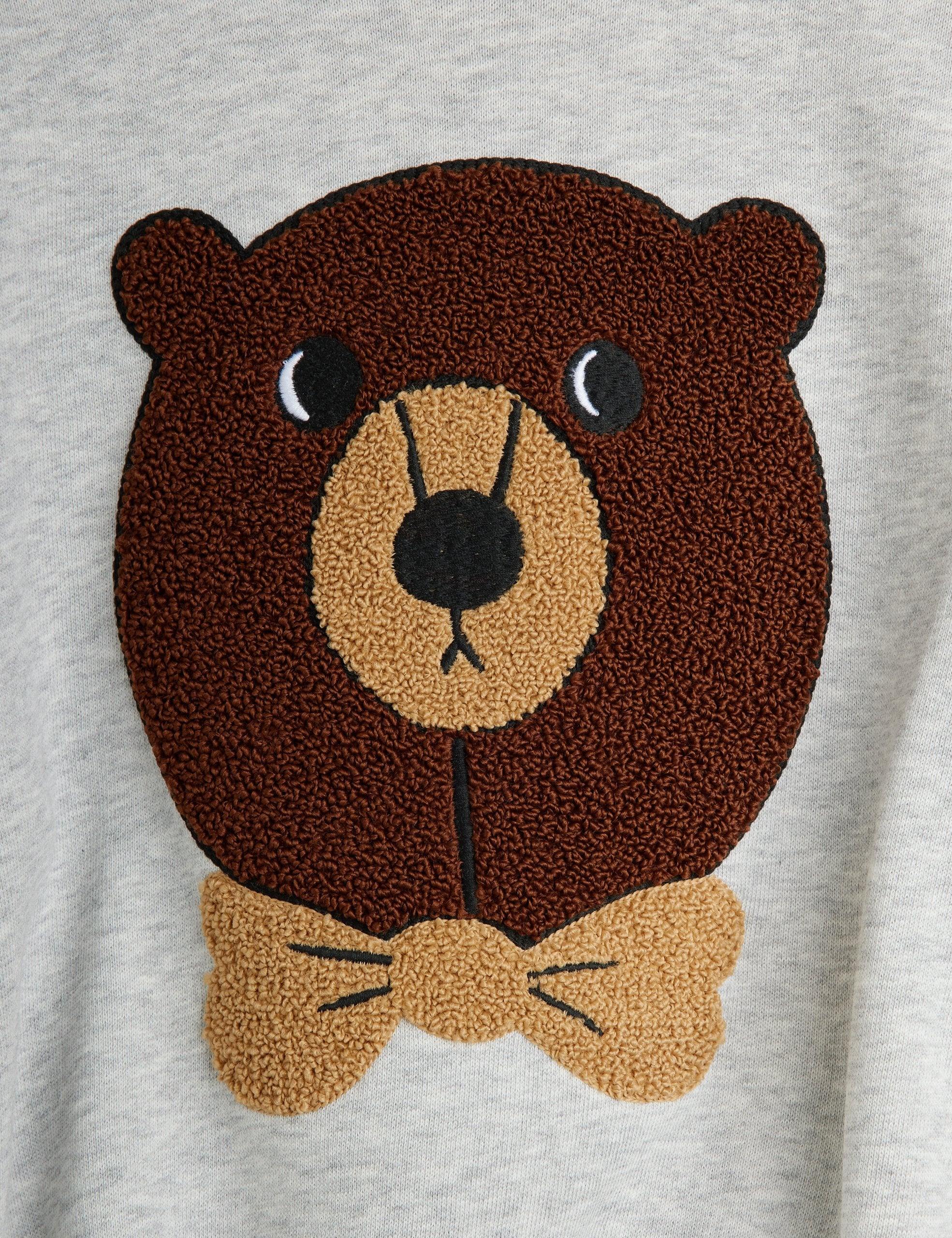 Mini Rodini Kids Grey Sweatshirt with Chenille Bear 