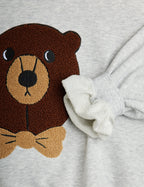 Sweat gris motif ours