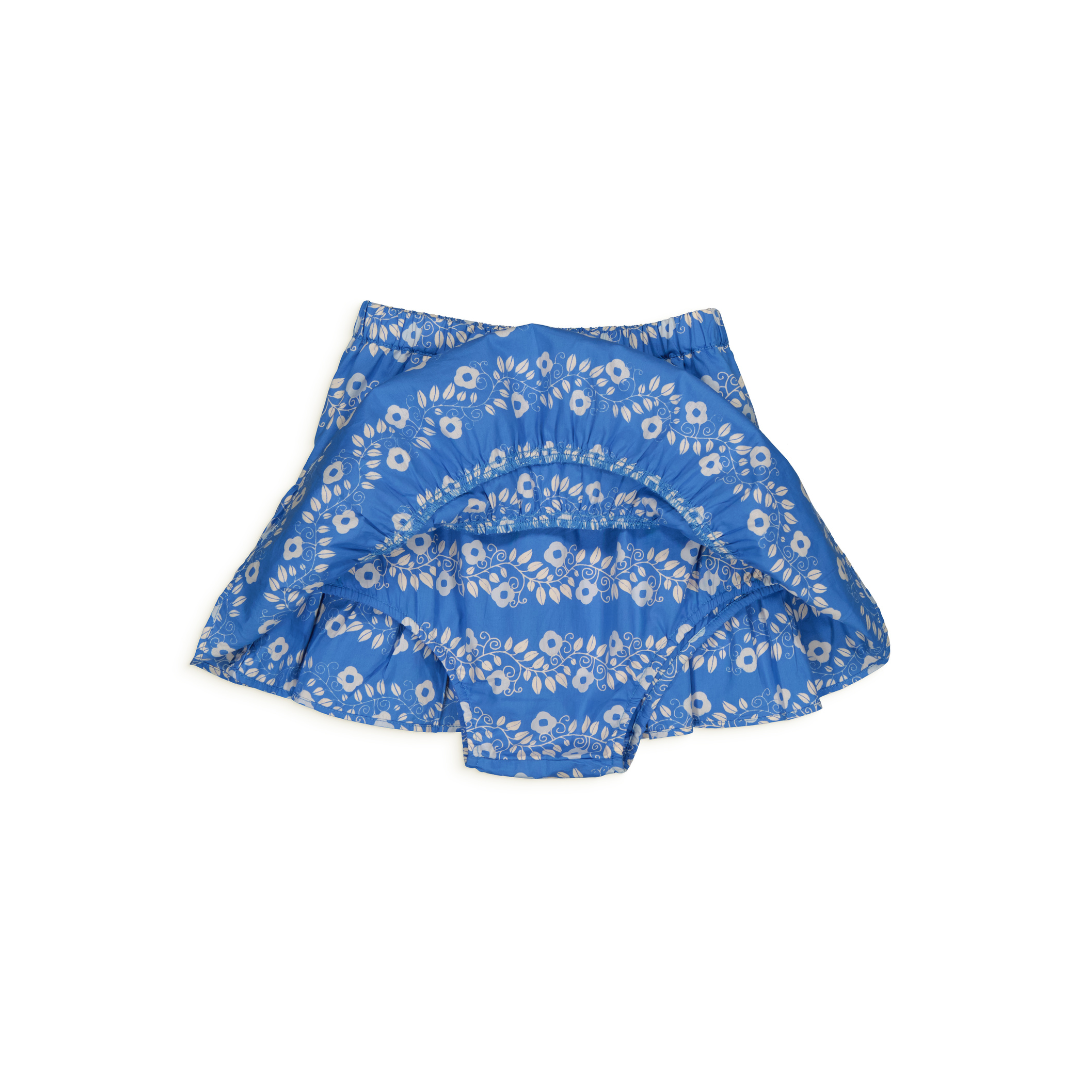 Short ruffled skirt with Bloomer Léa Farandole Blue