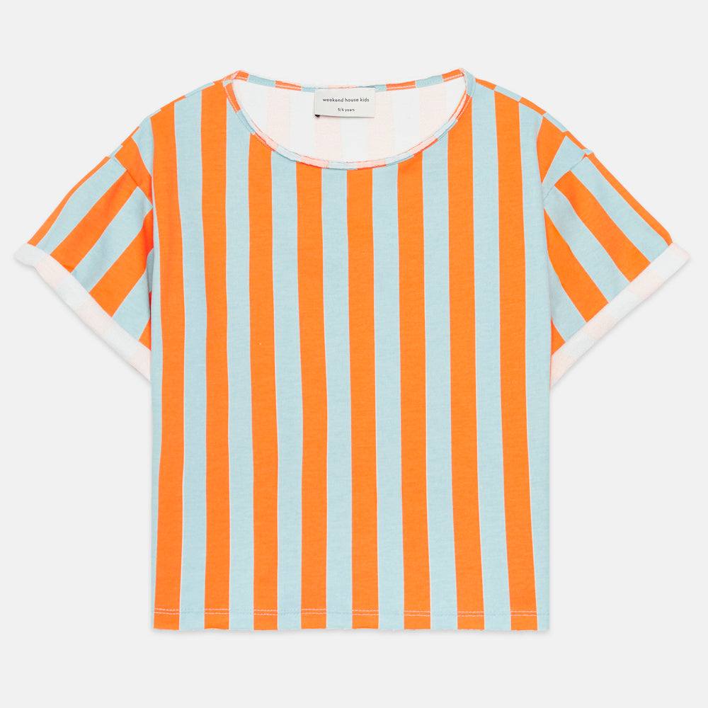 Striped Short-Sleeve Sweatshirt