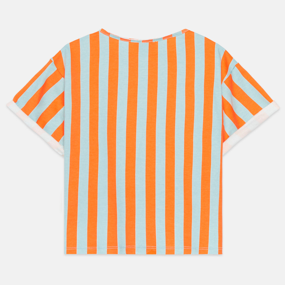 Striped Short-Sleeve Sweatshirt