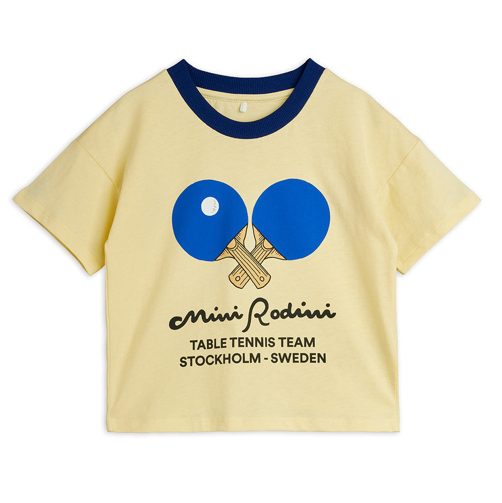 Yellow T-shirt with ping-pong print
