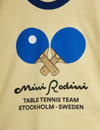 Yellow T-shirt with ping-pong print