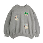 Grey sweatshirt with dog patches