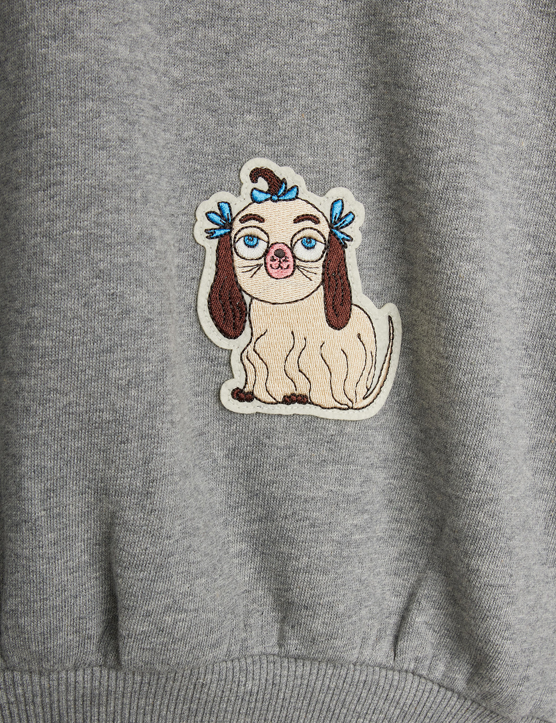 Grey sweatshirt with dog patches