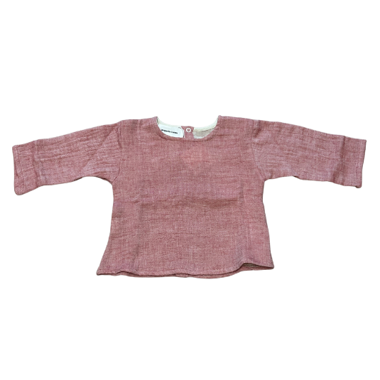 Raspberry baby muslin long-sleeved T-shirt