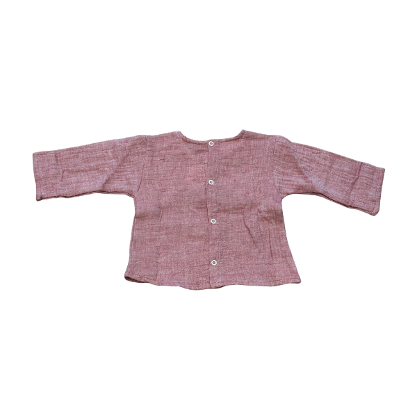 Raspberry baby muslin long-sleeved T-shirt