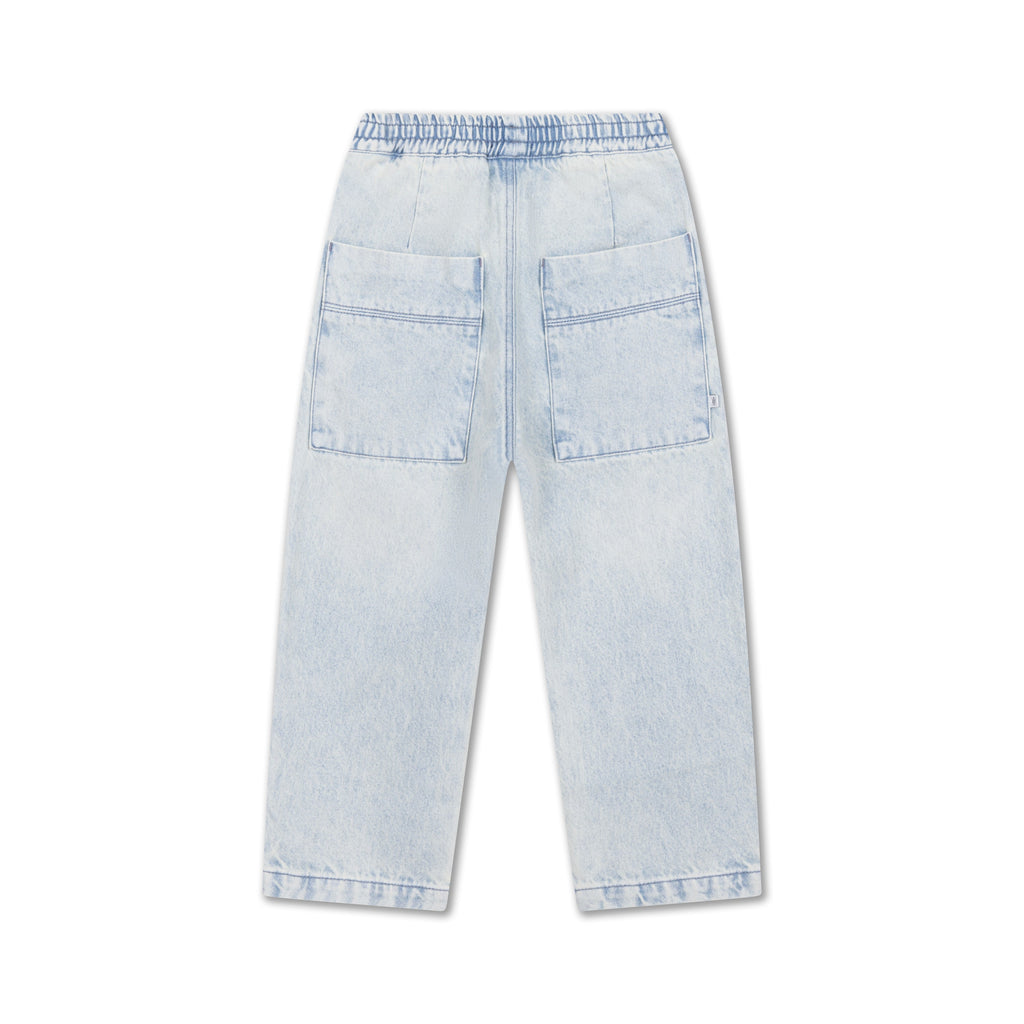 Pantalon Bleu Coupe Droite Repose AMS enfant de dos — Little Dudes