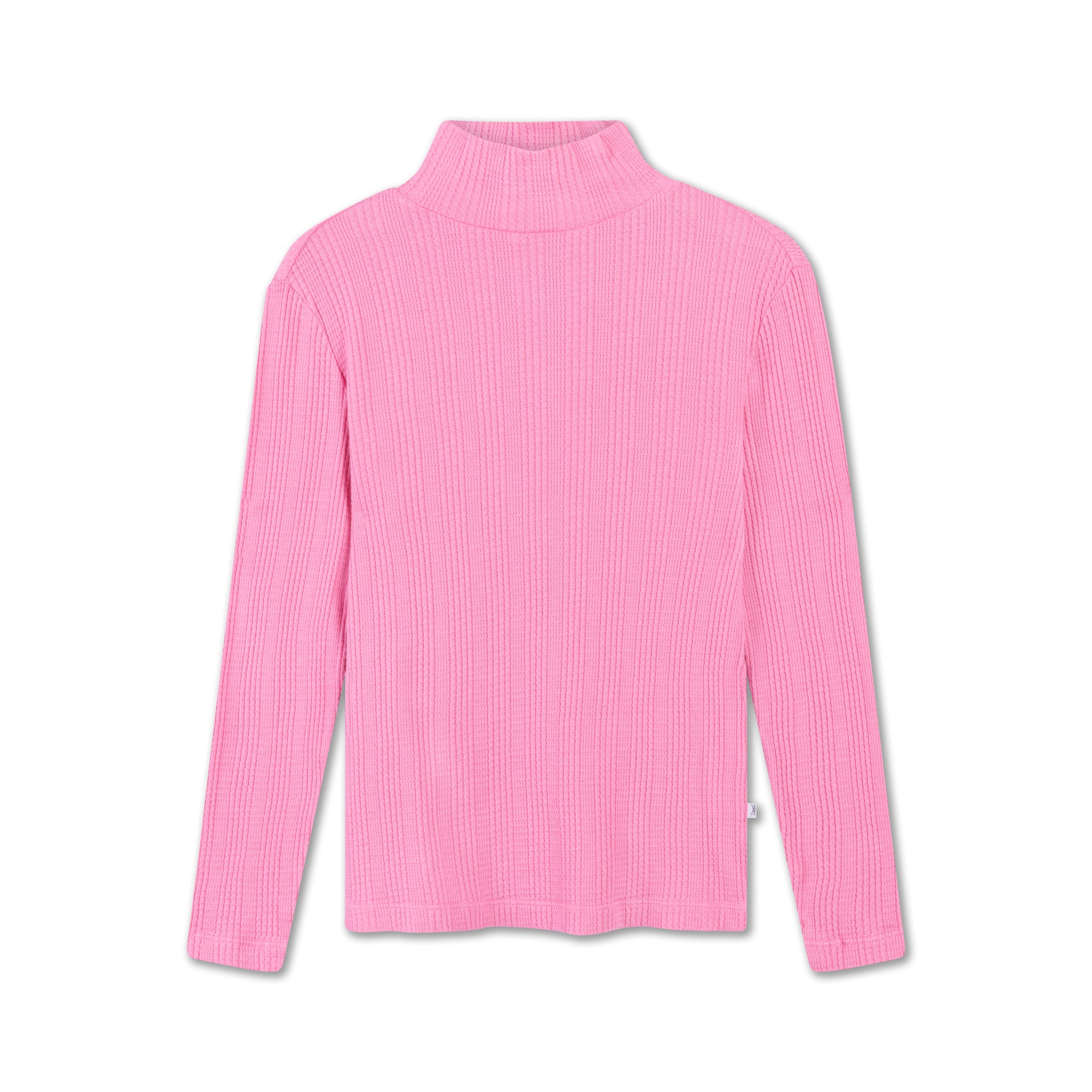 Blue hooded sweatshirt with fluorescent pink end
