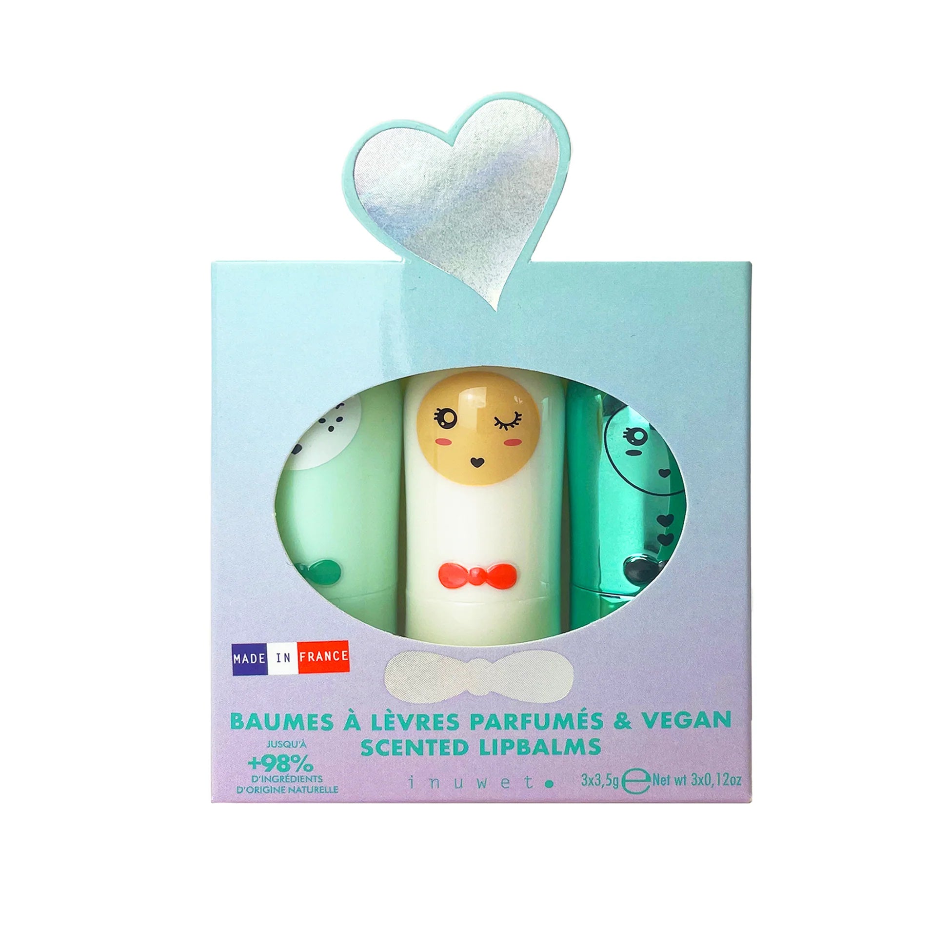 Coffret Trio Baumes à Lèvres Seashell – Pomme, Barbe à Papa & Cupcake