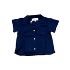 Baby's navy blue muslin shirt
