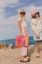 Claude Pants in Stripes Ecru/Pink