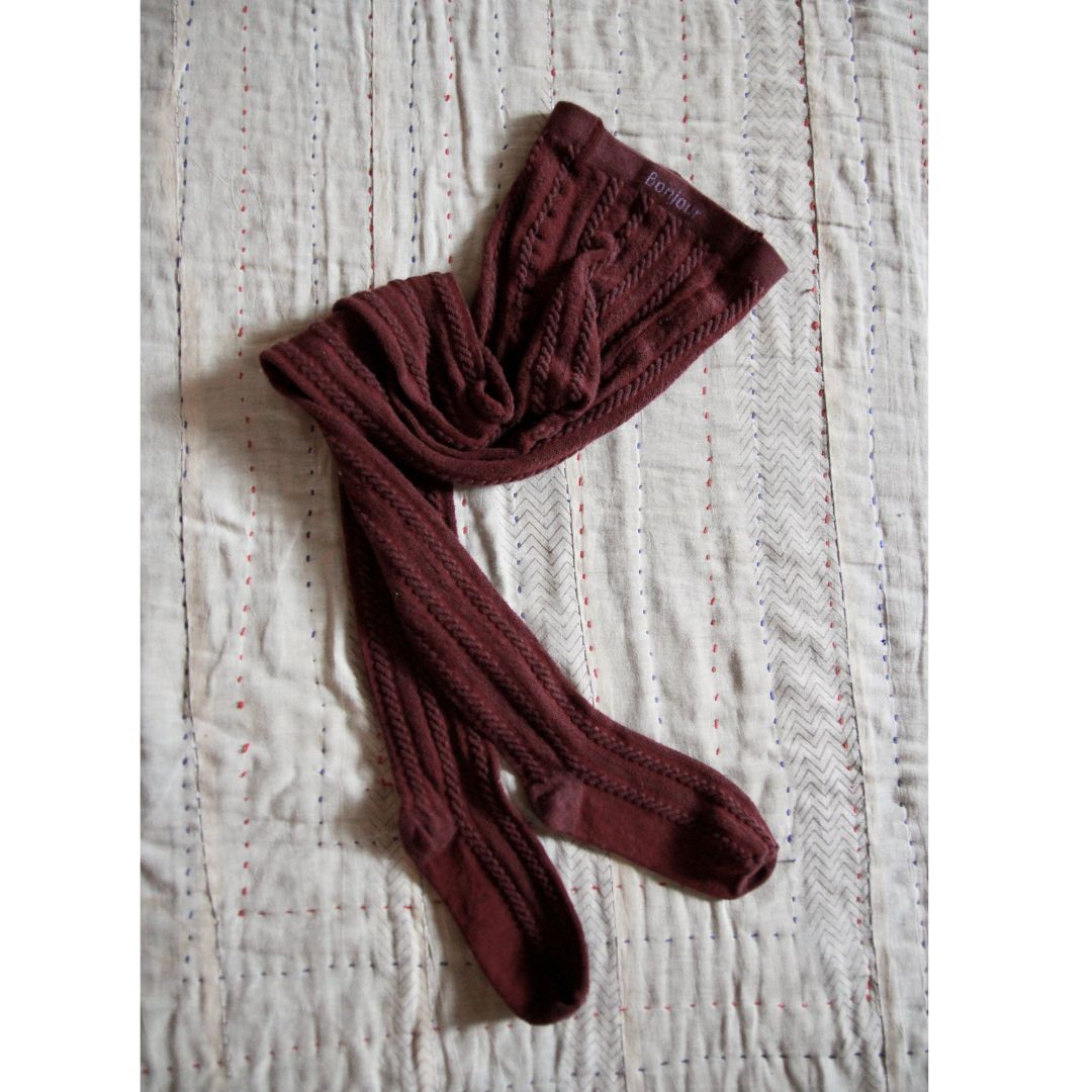 Tights torsade wine