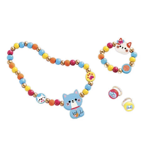 4 bijoux en bois à créer - Petits chats