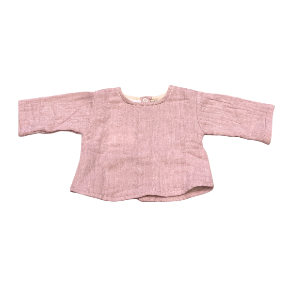 Long-sleeved chiffon T-shirt baby Pale pink