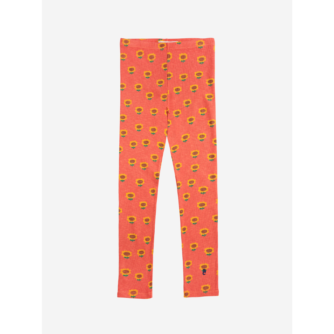 Red Legging Printed Sunflower