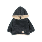Veste à capuche en velours côtelé Bleu bébé