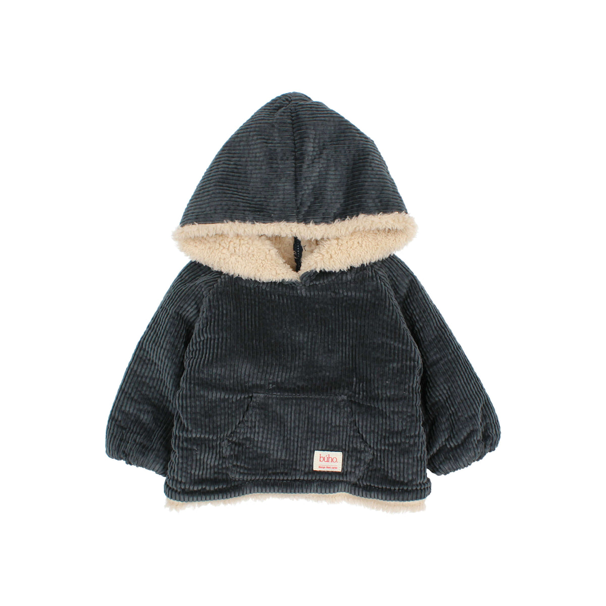 Veste à capuche en velours côtelé Bleu bébé