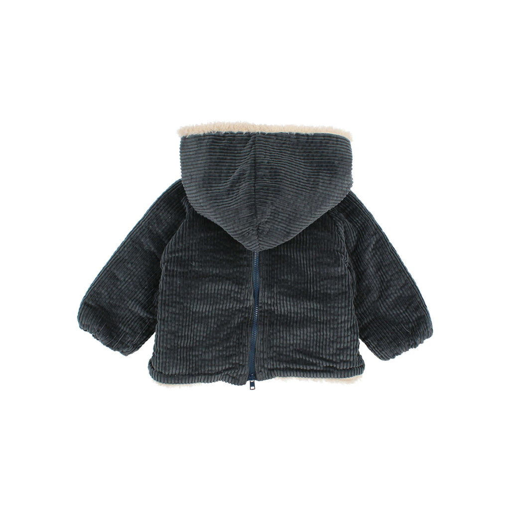 Veste à capuche en velours côtelé Bleu bébé