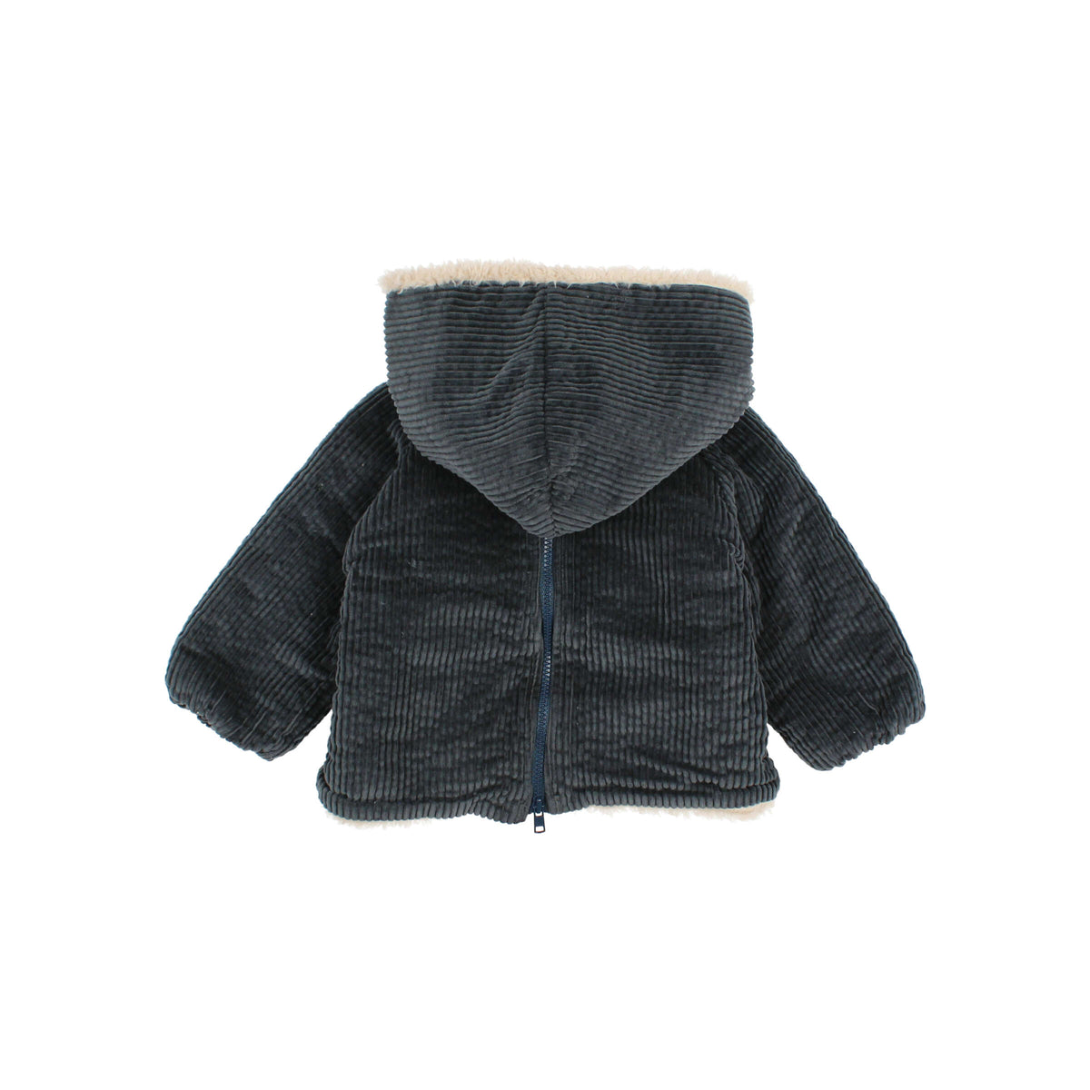 Veste à capuche en velours côtelé Bleu bébé