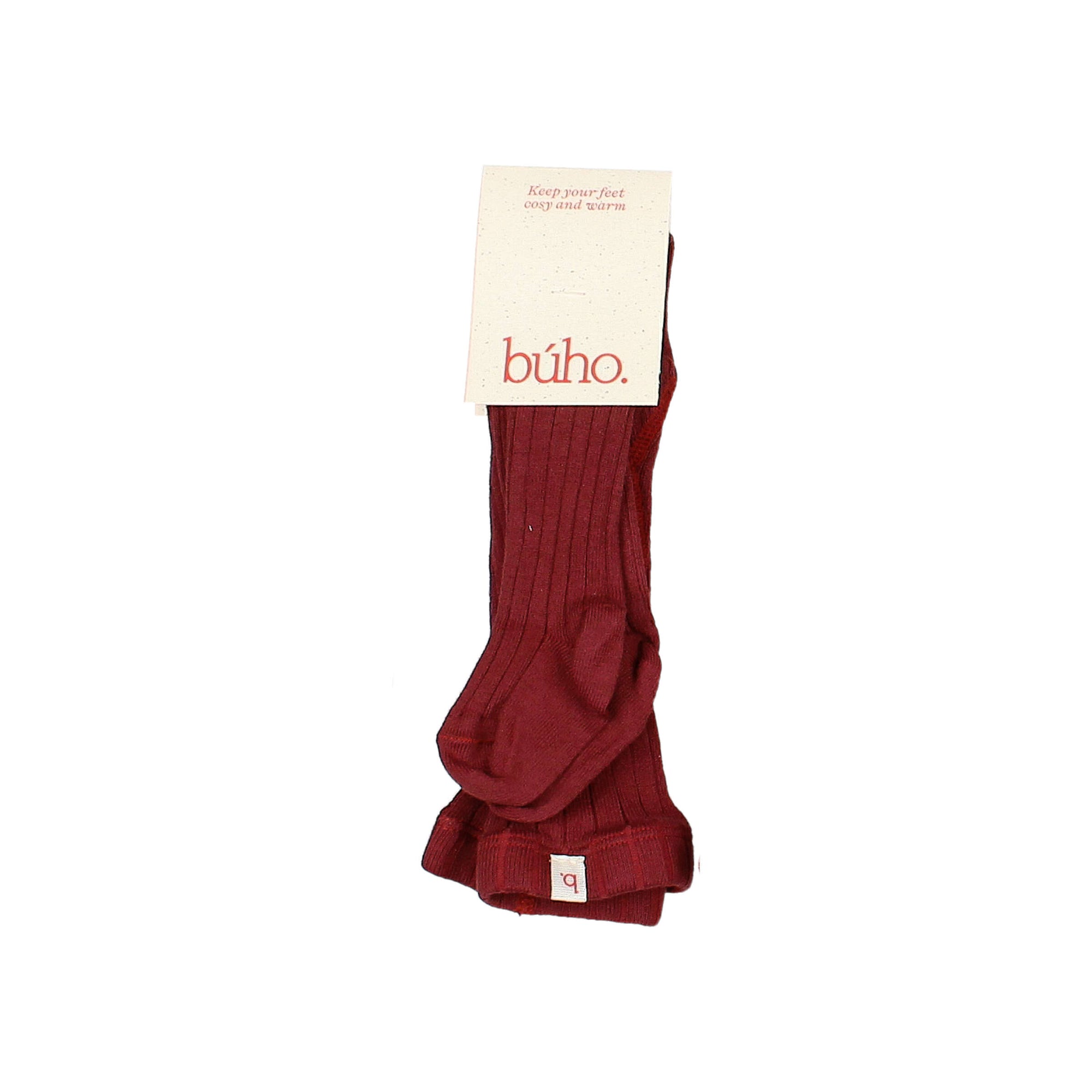 Ribbed Tights Burgundy baby