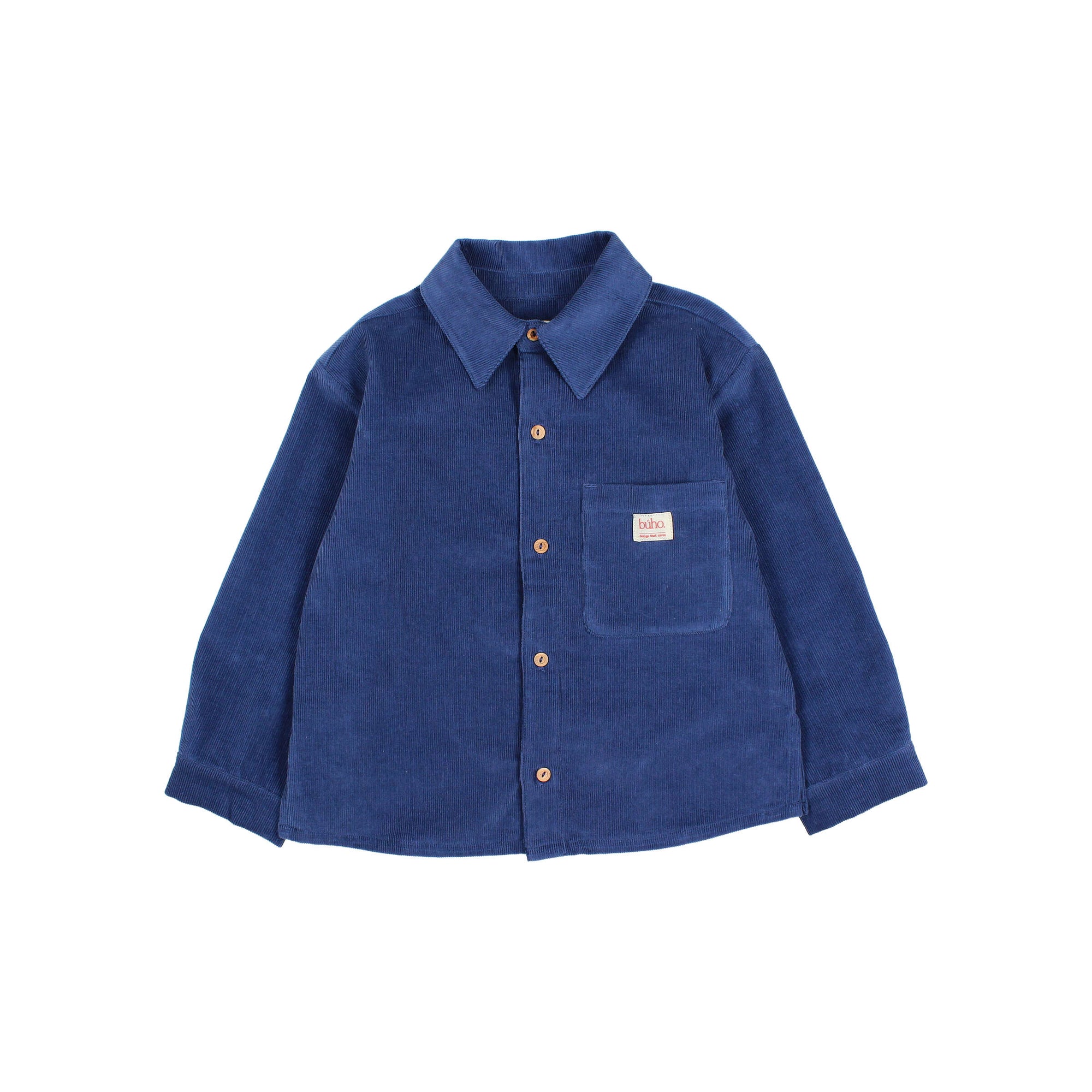 Chemise en micro-velours côtelé Marine