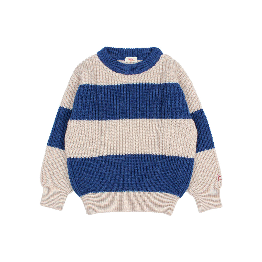 Pull rayé en tricot Marine