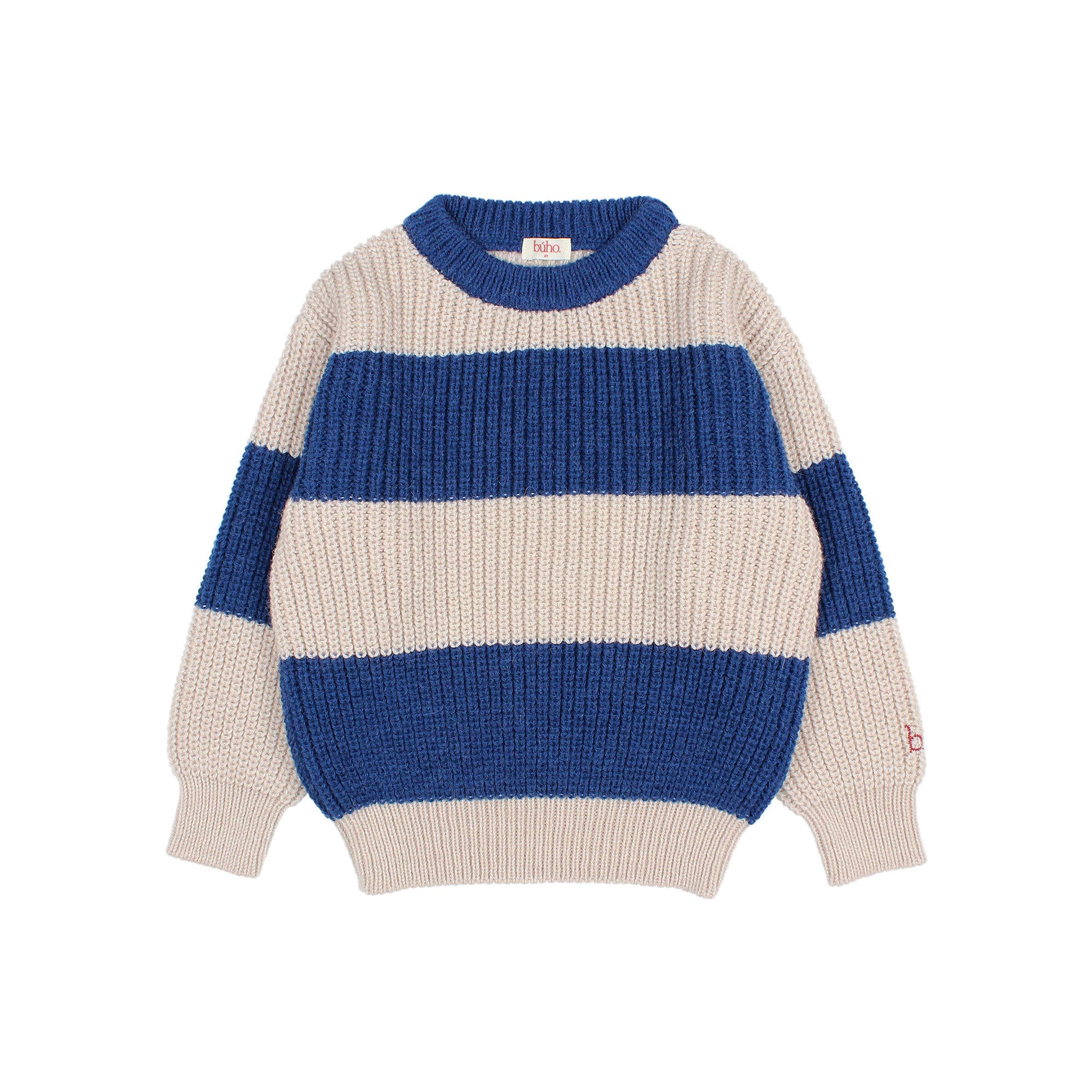 Pull rayé en tricot Marine