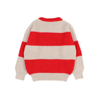 Pull rayé en tricot Rouge