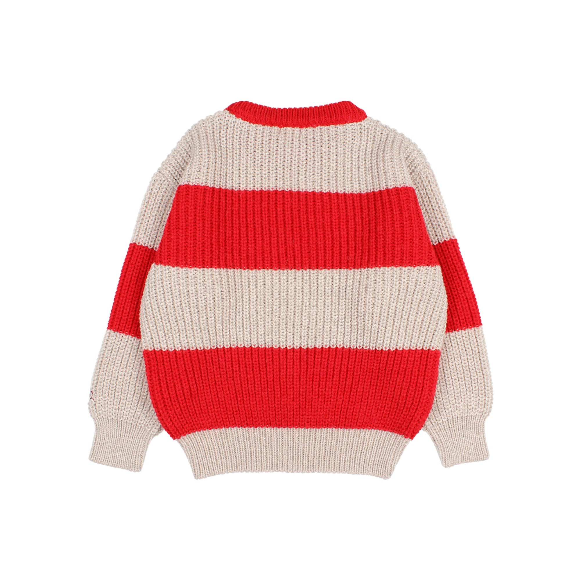 Pull rayé en tricot Rouge