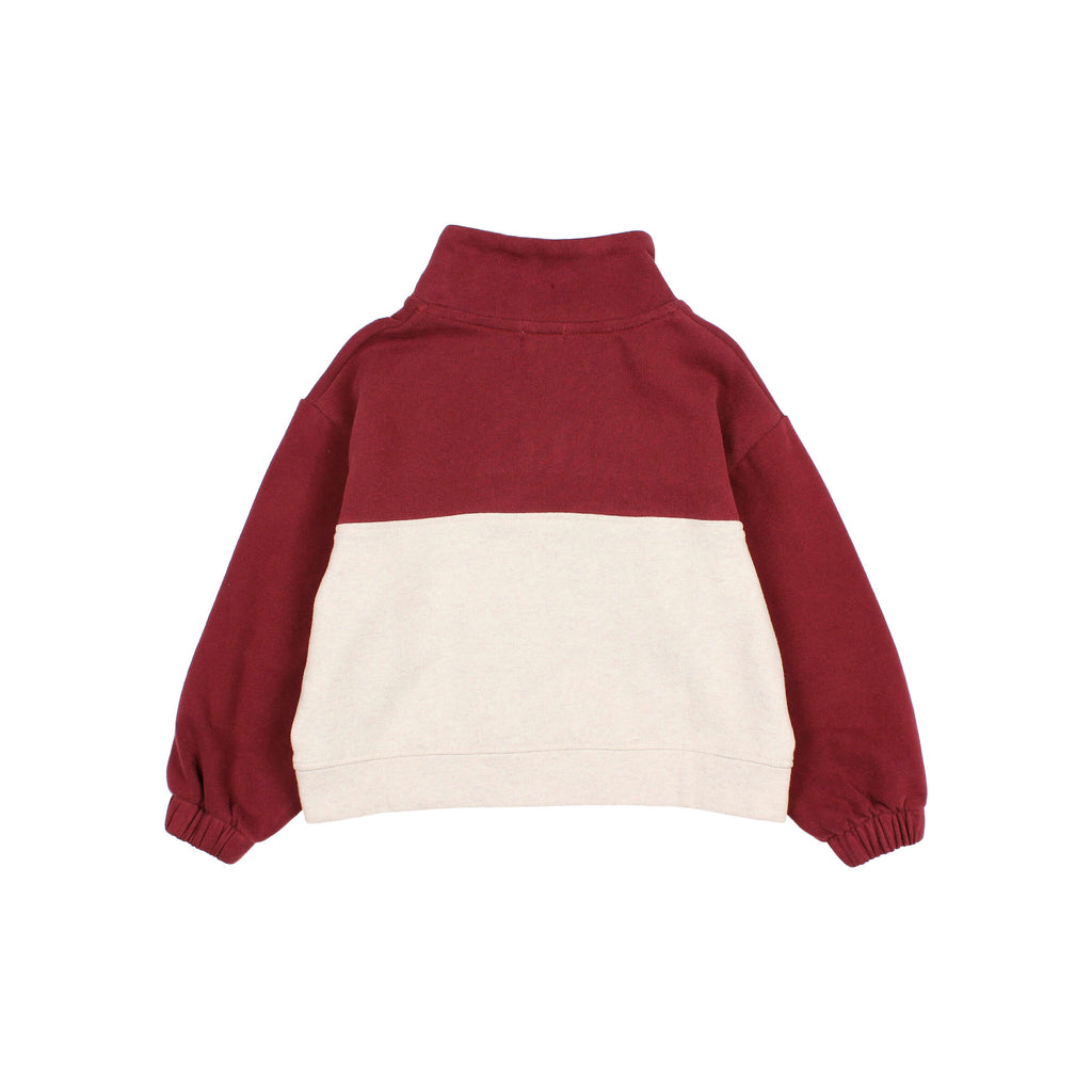 Sweat zippé bicolore Bordeaux