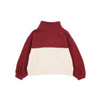 Sweat zippé bicolore Bordeaux