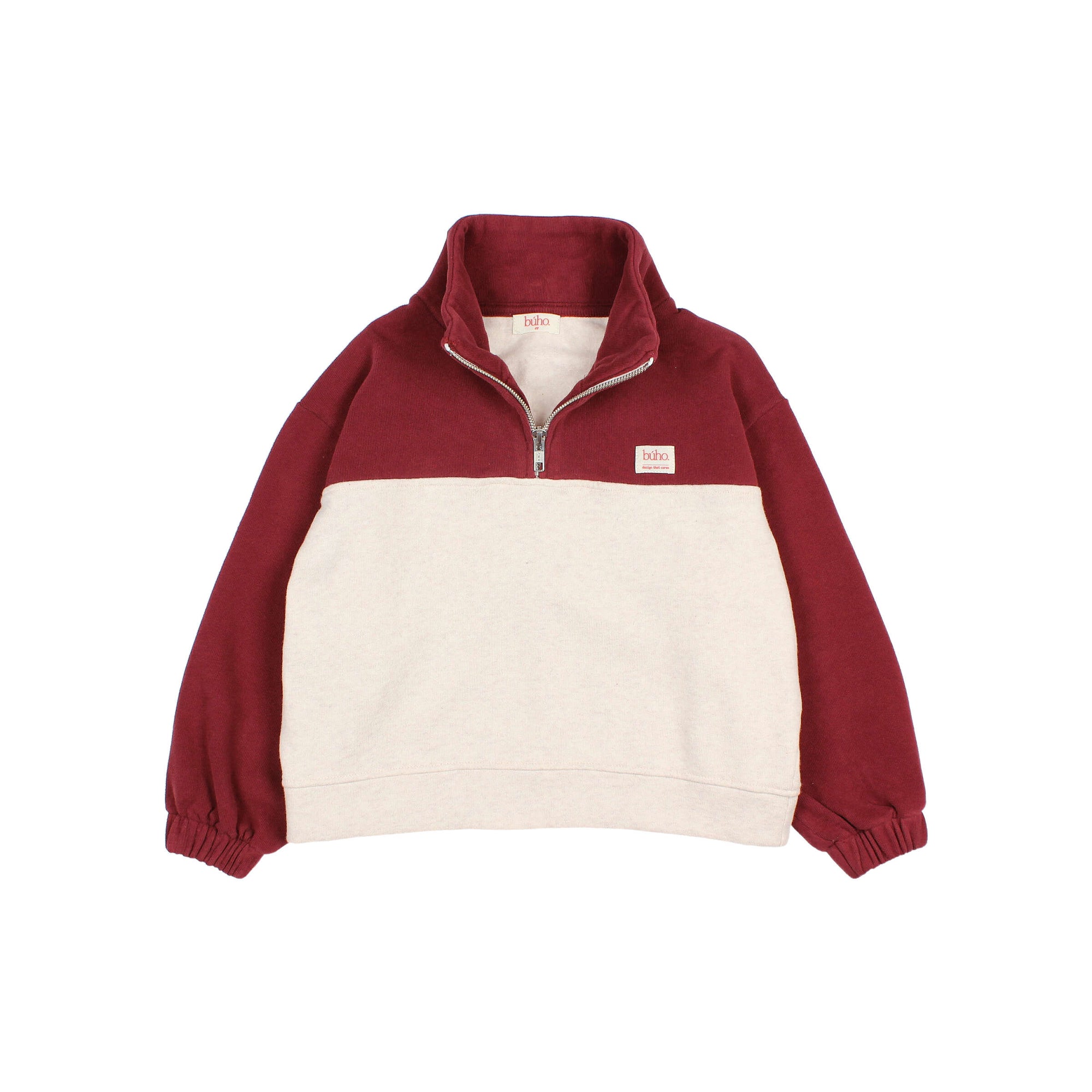 Sweat zippé bicolore Bordeaux