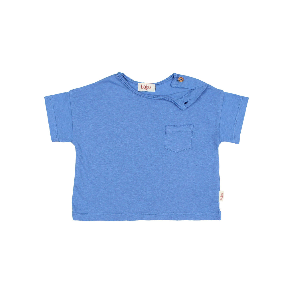 T-shirt Bébé en Lin Bleu Océan