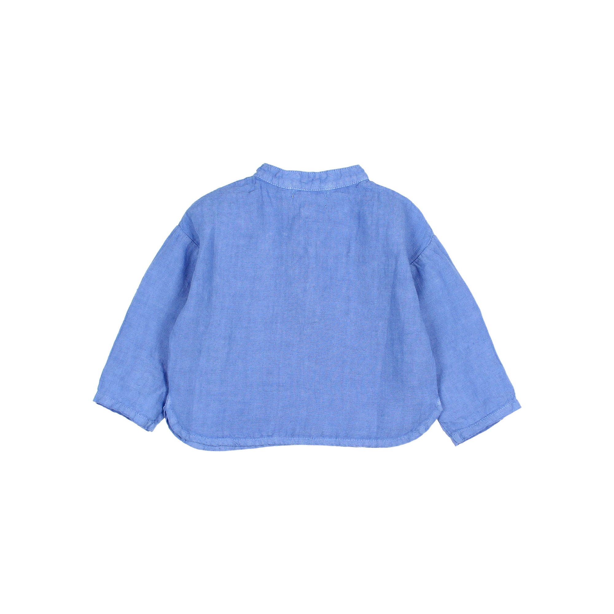 Baby Long Sleeve Linen Kurta - Ocean Blue