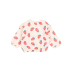 Cream Pink Baby Sweatshirt with Strawberry Pattern